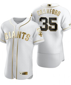 San Francisco Giants #35 On Crawford Mlb Golden Brandedition White Jersey Gift For Giants Fans