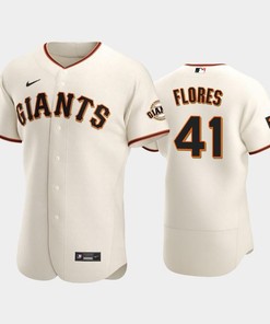 San Francisco Giants 41 Wilmer Flores Cream Home Jersey