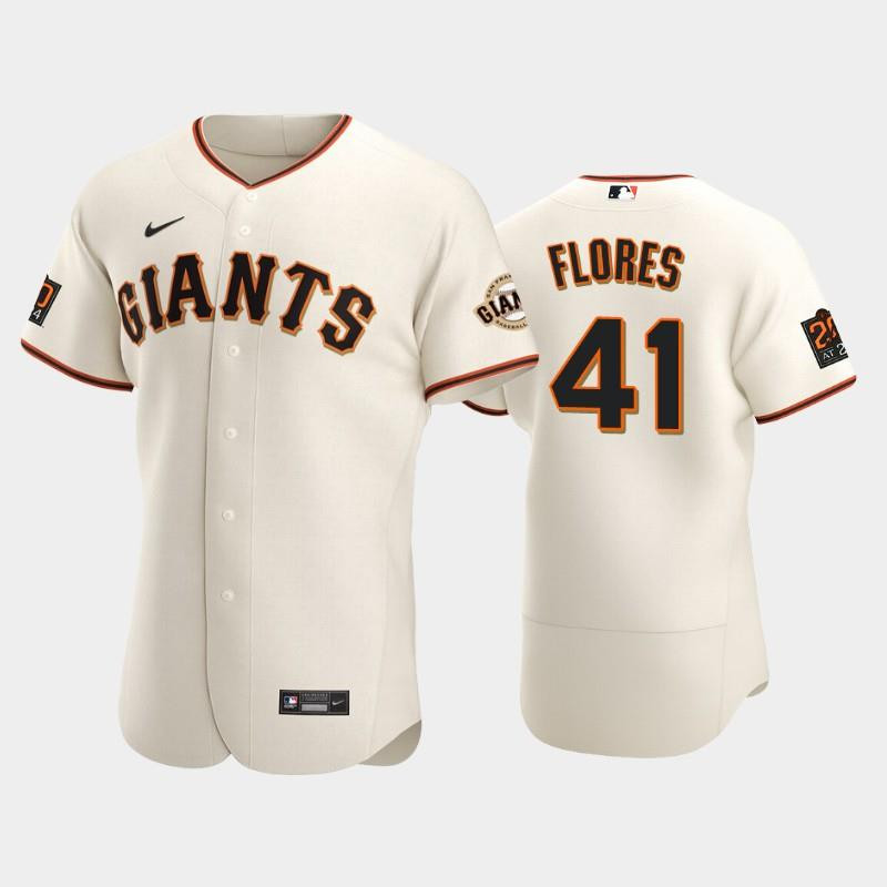 San Francisco Giants 41 Wilmer Flores Cream Home Jersey