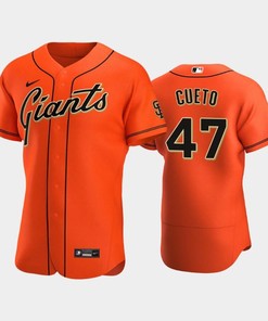 San Francisco Giants 47 Johnny Cueto Alternate Jersey Orange Jersey