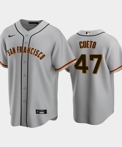San Francisco Giants 47 Johnny Cueto Gray Road Jersey
