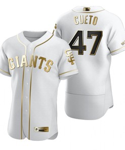 San Francisco Giants #47 Johnny Cueto Mlb Golden Brandedition White Jersey Gift For Giants Fans
