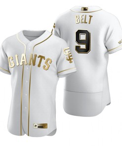 San Francisco Giants #9 On Belt Mlb Golden Brandedition White Jersey Gift For Giants Fans