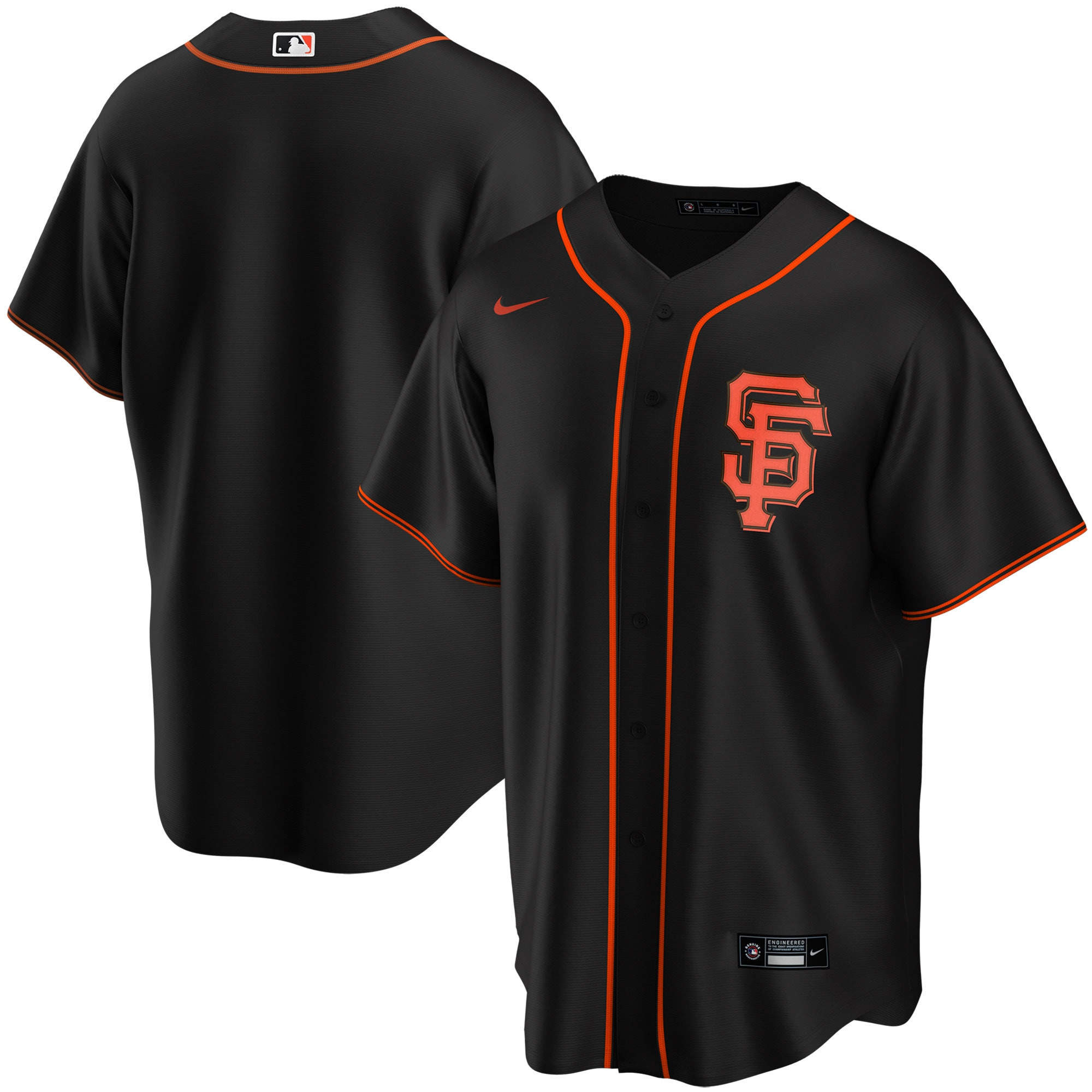 San Francisco Giants Alternate Replica Team Jersey - Black Mlb