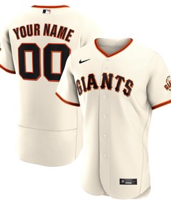 San Francisco Giants Home Official Authentic Custom Jersey - Cream Custom Jerseys Mlb
