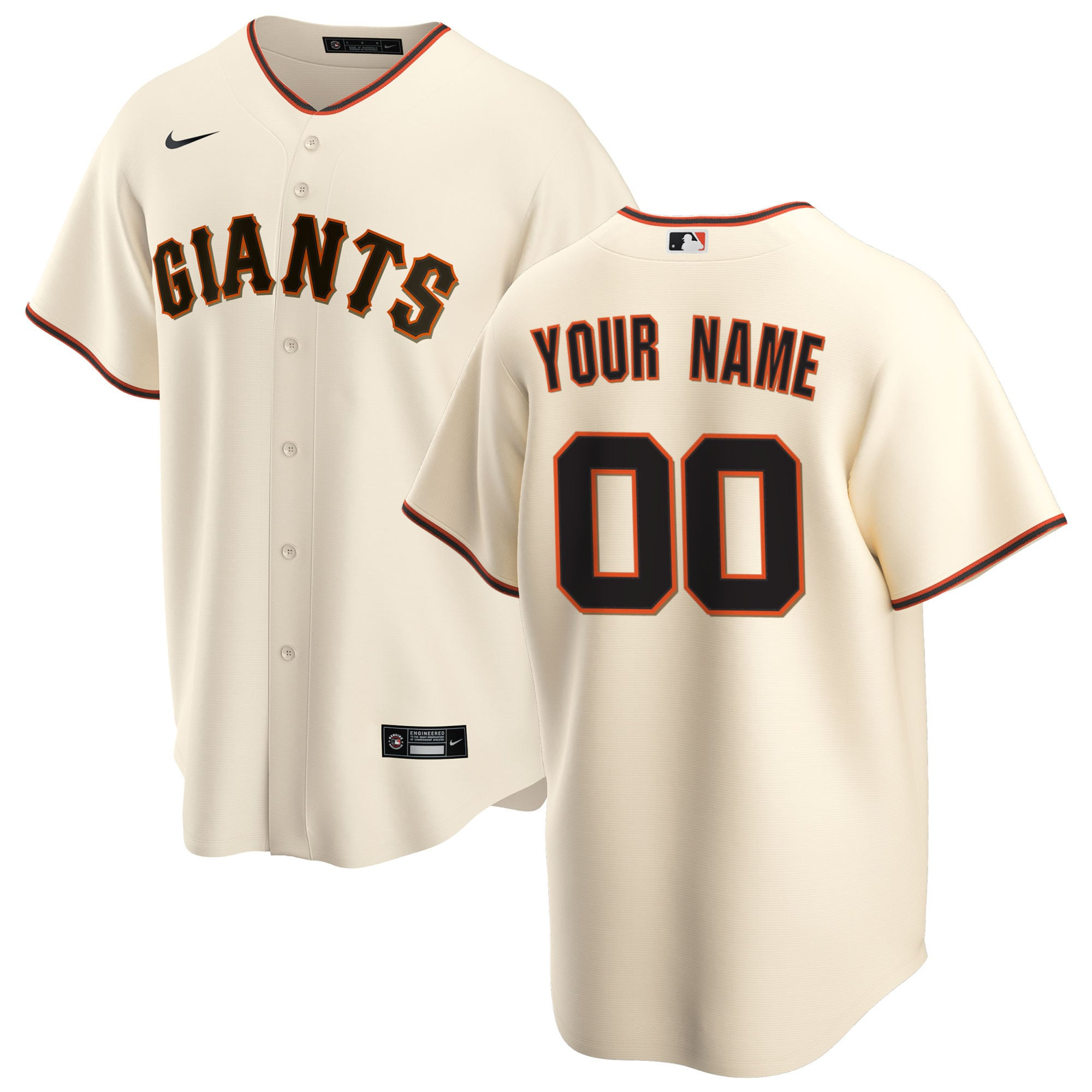 San Francisco Giants Home Replica Custom Jersey - Cream Custom Jerseys Mlb