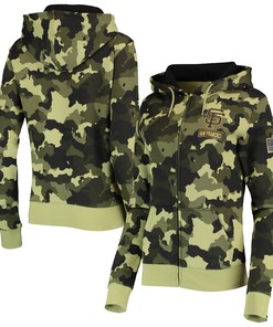 San Francisco Giants New Era Womens 2022 Mlb Armed Forces Day Camo Full-zip Hoodie - Green