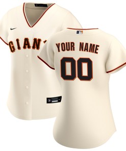 San Francisco Giants Womens Home Replica Custom Jersey - Cream Custom Jerseys Mlb