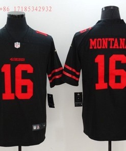 San Francisco Joe Montana #16 2020 Nfl New Arrival Black Jersey