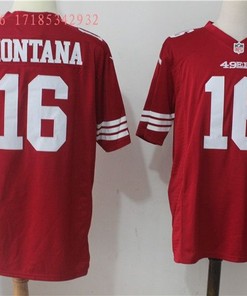 San Francisco Joe Montana #16 2020 Nfl Red Jersey