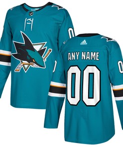 San Jose Sharks Adidas Authentic Custom Jersey Teal Custom Jerseys Nhl