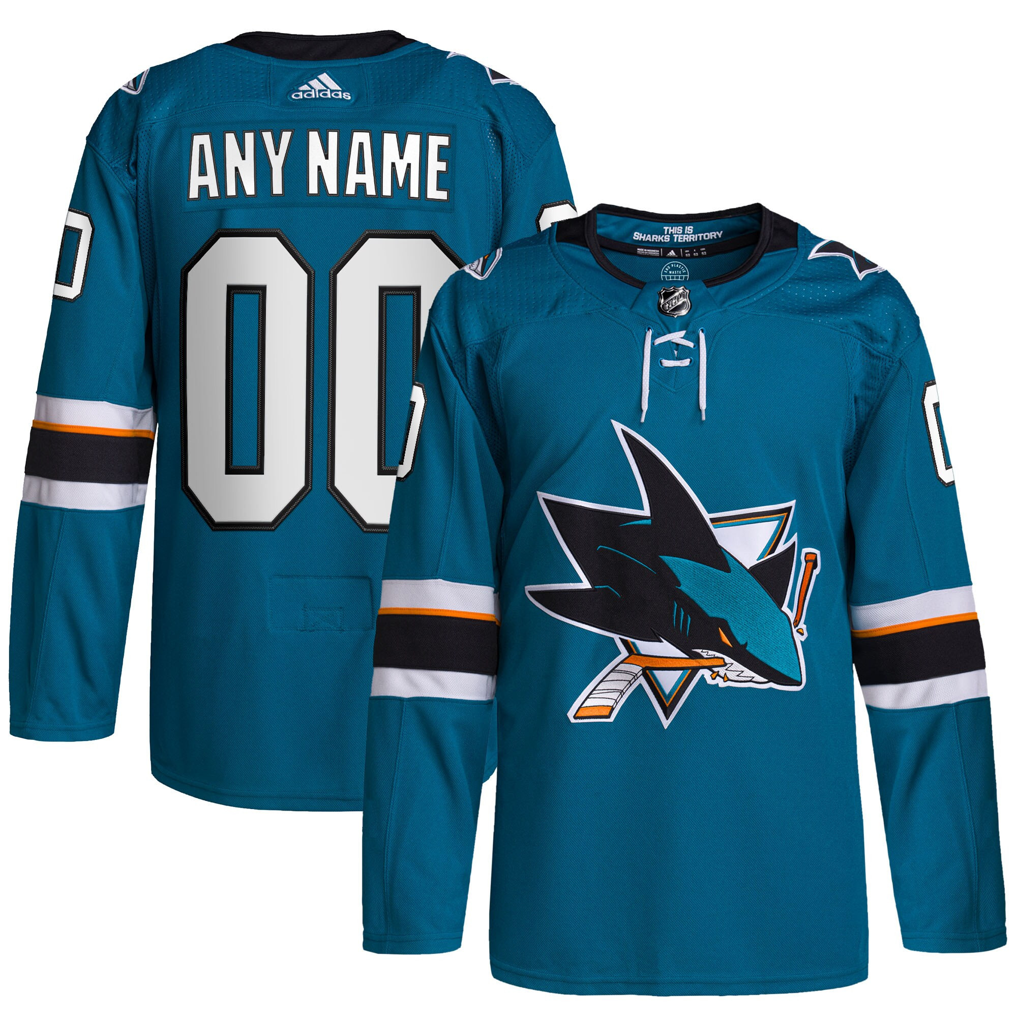 San Jose Sharks Adidas Home Primegreen Authentic Pro Custom Jersey Teal Custom Jerseys Nhl