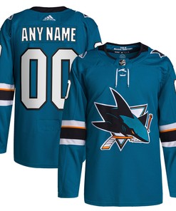 San Jose Sharks Adidas Home Primegreen Authentic Pro Custom Jersey Teal Custom Jerseys Nhl