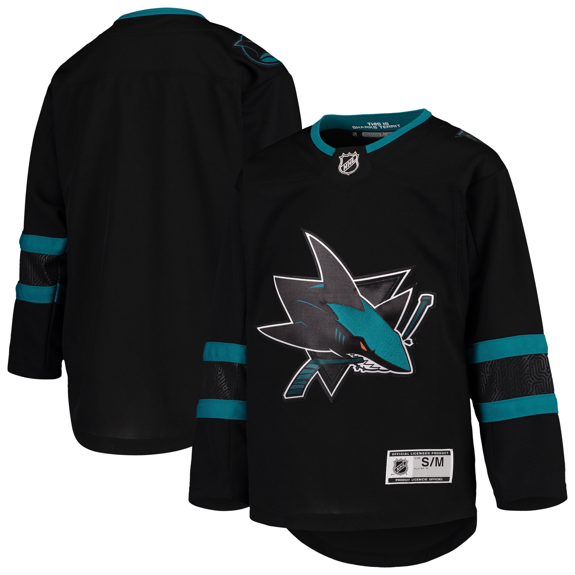San Jose Sharks Alternate Premier Blank Jersey Black Nhl