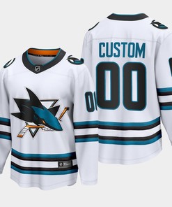 San Jose Sharks Custom 00 2022-23 Away White Jersey The Evolve