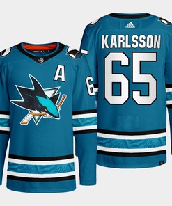 San Jose Sharks Erik Karlsson 65 Teal Primegreen 2022-23 Home Jersey