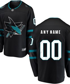 San Jose Sharks Fanatics Branded Alternate Breakaway Custom Jersey - Black Custom Jerseys Nhl