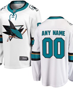 San Jose Sharks Fanatics Branded Away Breakaway Custom Jersey White Custom Jerseys Nhl
