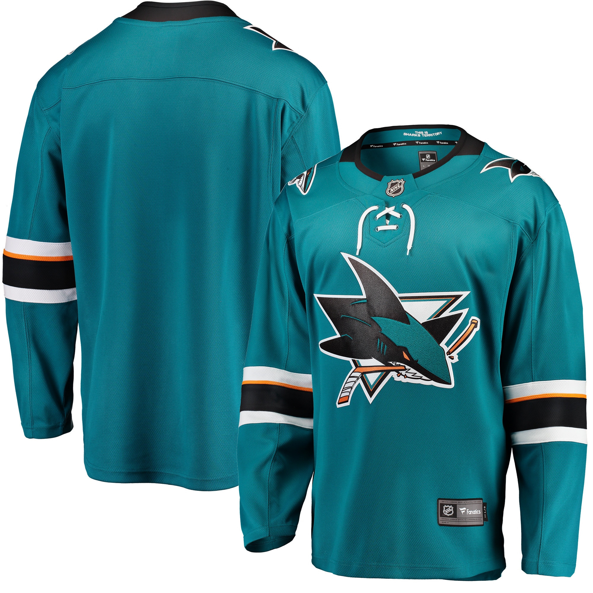 San Jose Sharks Fanatics Branded Breakaway Home Jersey Teal Nhl