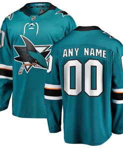San Jose Sharks Fanatics Branded Home Breakaway Custom Jersey - Teal Custom Jerseys Nhl