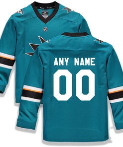 San Jose Sharks Fanatics Branded Home Replica Custom Jersey - Teal Custom Jerseys Nhl