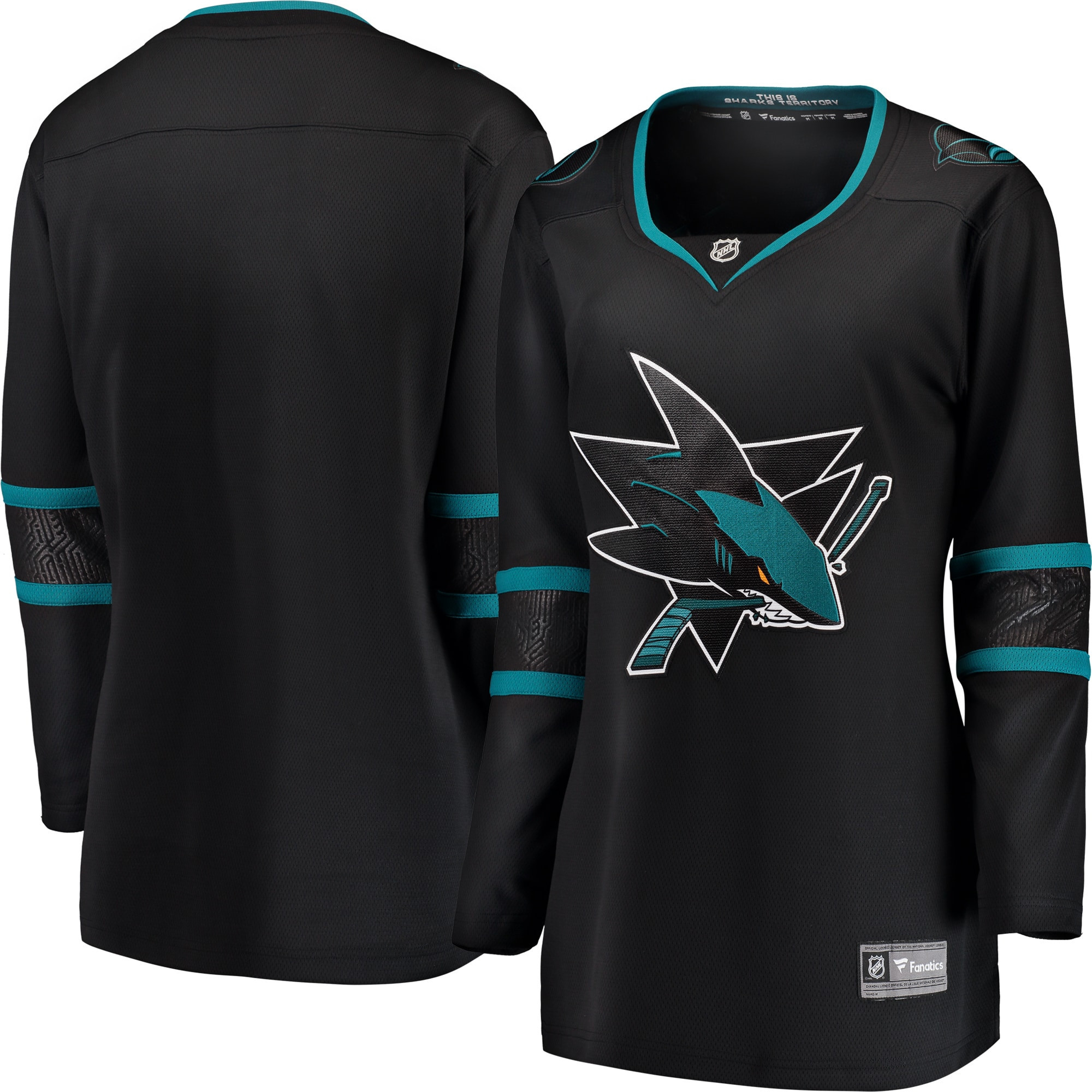 San Jose Sharks Fanatics Branded Womens Alternate Breakaway Jersey - Black Nhl