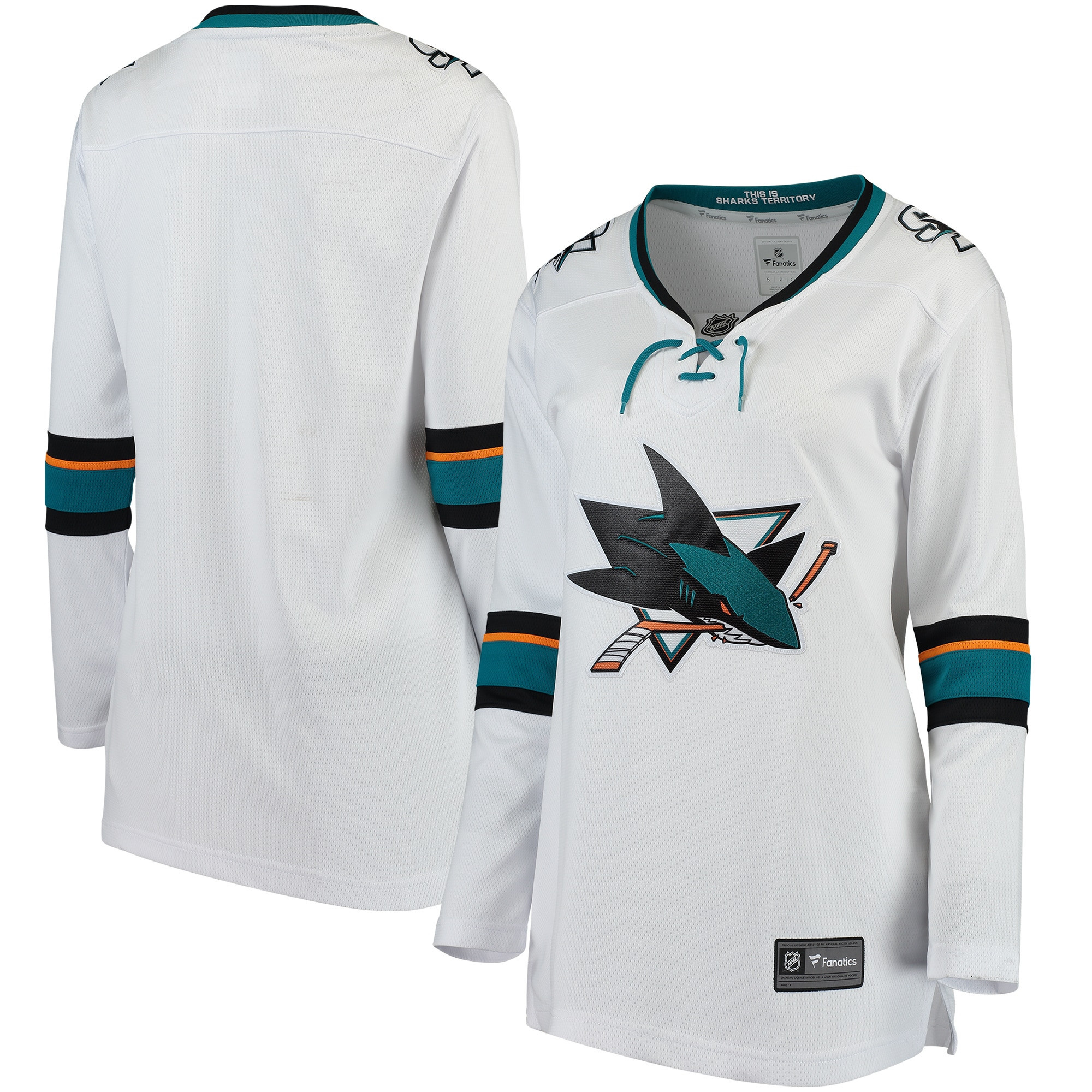 San Jose Sharks Fanatics Branded Womens Away Breakaway Jersey - White Nhl