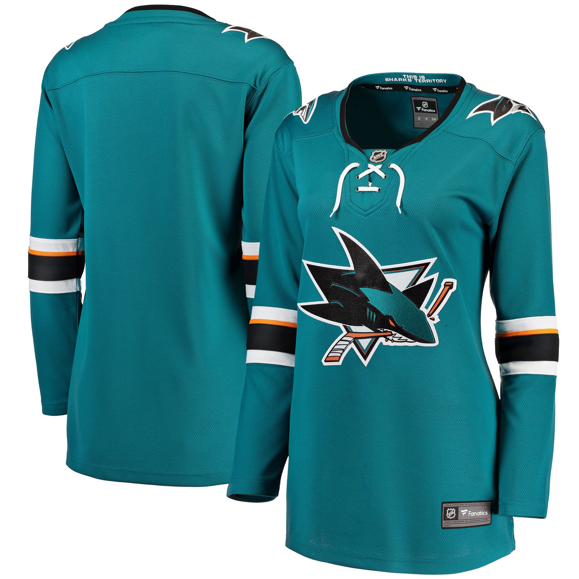 San Jose Sharks Fanatics Branded Womens Breakaway Away Jersey - Teal Nhl