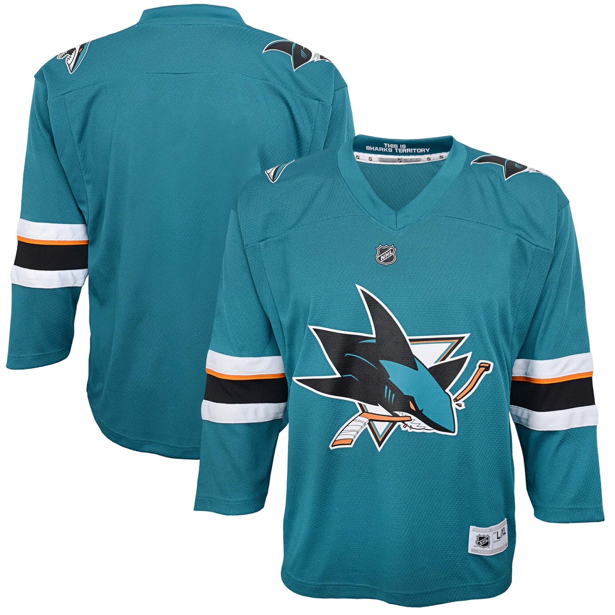 San Jose Sharks Home Replica Blank Jersey - Teal Nhl