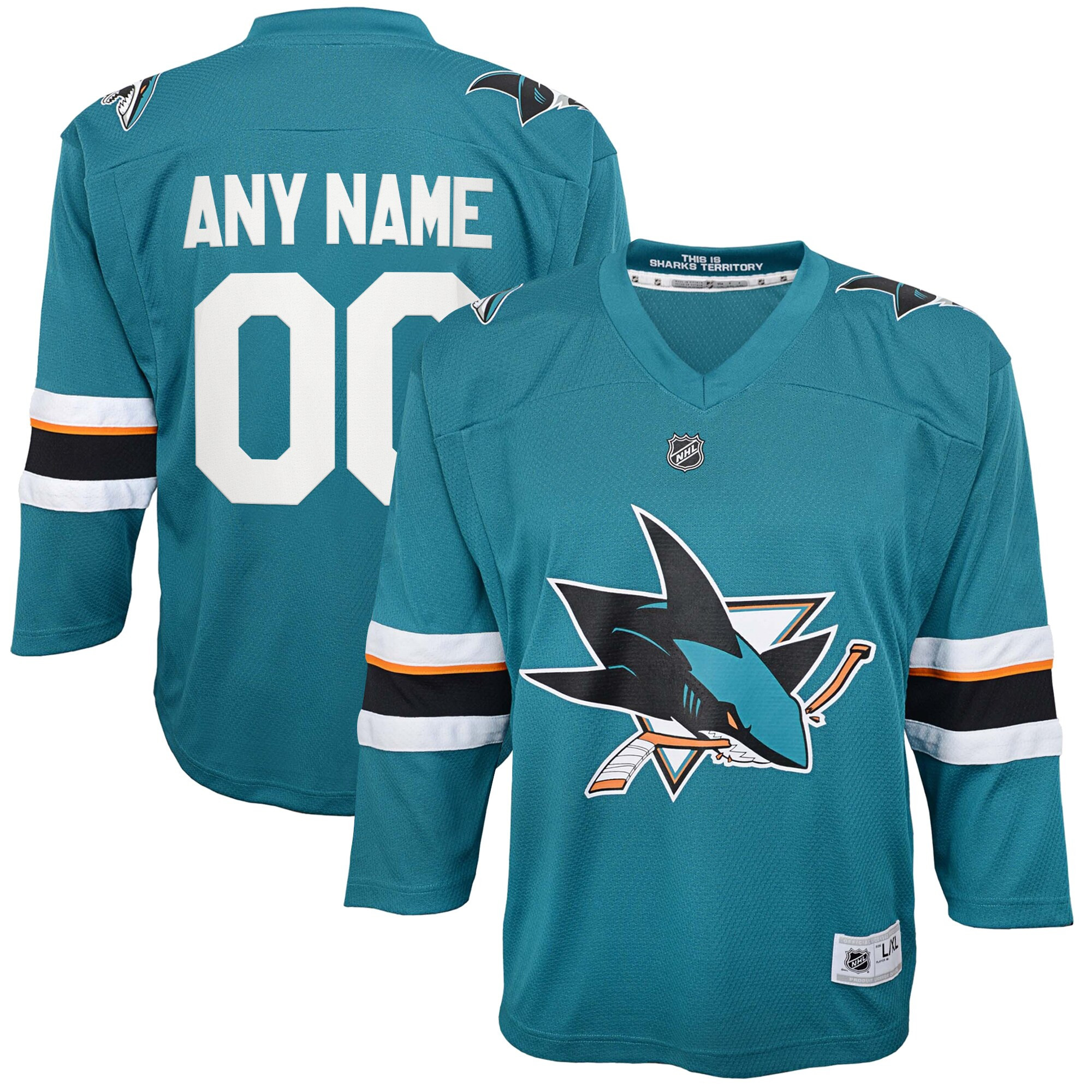 San Jose Sharks Home Replica Custom Jersey - Teal Custom Jerseys Nhl