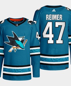 San Jose Sharks James Reimer 47 Teal Primegreen 2022-23 Home Jersey