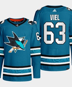 San Jose Sharks Jeffrey Viel 63 Teal Primegreen 2022-23 Home Jersey