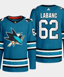 San Jose Sharks Kevin Labanc 62 Teal Primegreen 2022-23 Home Jersey