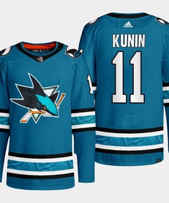 San Jose Sharks Luke Kunin 11 Teal Primegreen 2022-23 Home Jersey