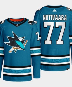 San Jose Sharks Markus Nutivaara 77 Teal Primegreen 2022-23 Home Jersey