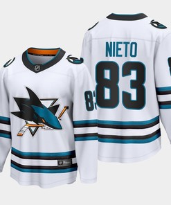 San Jose Sharks Matt Nieto 2022-23 Away White 83 Jersey The Evolve