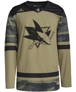 San Jose Sharks Military Appreciation Team Practice Men Jersey - Camo