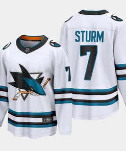 San Jose Sharks Nico Sturm 7 2022-23 Away White Jersey The Evolve