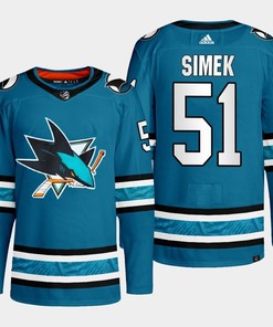 San Jose Sharks Radim Simek 51 Teal Primegreen 2022-23 Home Jersey