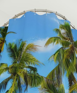 Sandy Beach View Shower Curtain for Modern Bathroom Decor