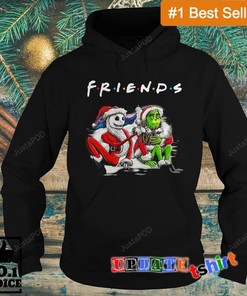 Santa Jack Skellington And Santa Grinch Friends Tv Show Christmas Hoodies