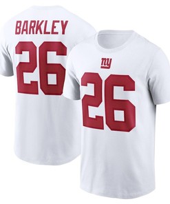 Saquon Barkley 26 New York Giants Name & Number T-Shirt - White