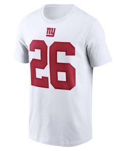 Saquon Barkley 26 New York Giants Name & Number T-Shirt - White