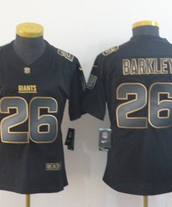Saquon Barkley #26 New York Giants Nfl Explosion Legendary Gold Black Jersey