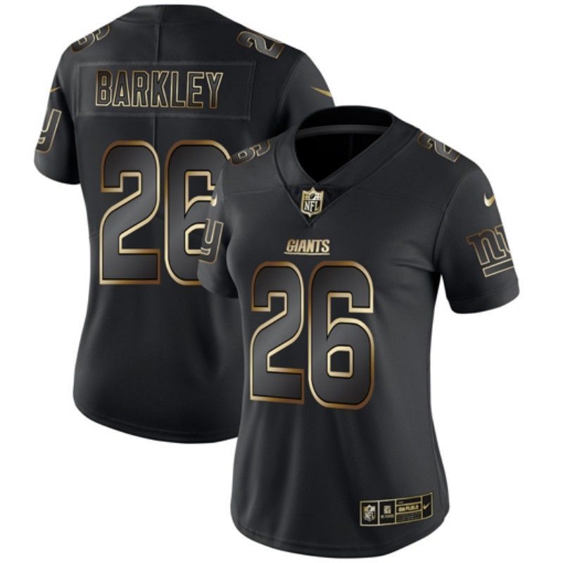 Saquon Barkley #26 New York Giants Nfl Explosion Legendary Gold Black Jersey