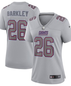 Saquon Barkley 26 New York Giants Women's Atmosphere Fashion Game Jersey - Gray