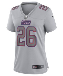 Saquon Barkley 26 New York Giants Women's Atmosphere Fashion Game Jersey - Gray