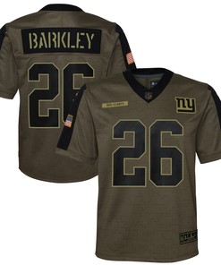 Saquon Barkley New York Giants 2021 Salute To Service Game Jersey - Olive Nfl