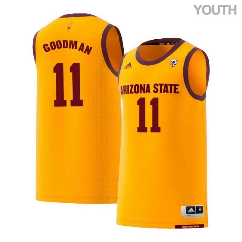 Savon Goodman 11 Arizona State Sun Devils Retro Basketball Youth Jersey - Yellow