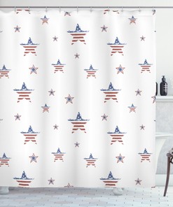 Scattered Stars 4th of July Shower Curtain for Festive Bathroom Decor
